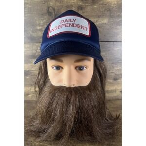 Vintage Mad Hatter "Daily independent" Blue Hat Snap Back Cap Fast Safe Shipping